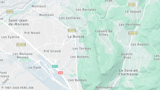 Carte de la zone d'intervention à La Buisse