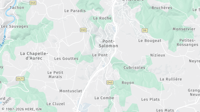 Carte de la zone d'intervention à Pont-Salomon