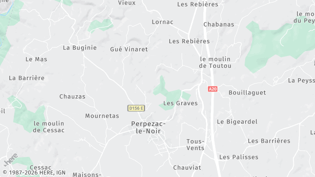 Carte de la zone d'intervention à Perpezac-le-Noir
