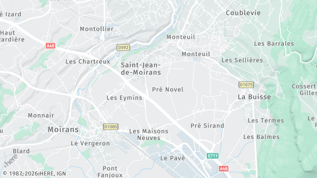 Carte de la zone d'intervention à Saint-Jean-de-Moirans