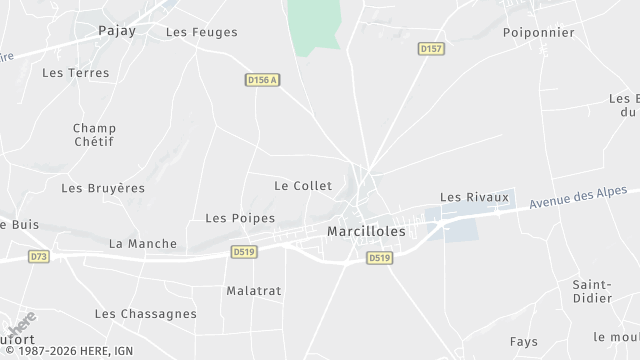 Carte de la zone d'intervention à Marcilloles