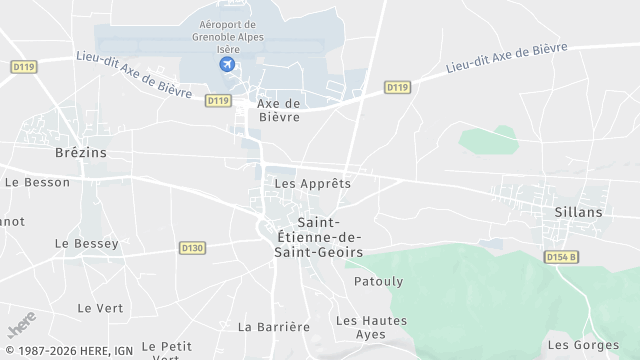 Carte de la zone d'intervention à Saint-Étienne-de-Saint-Geoirs
