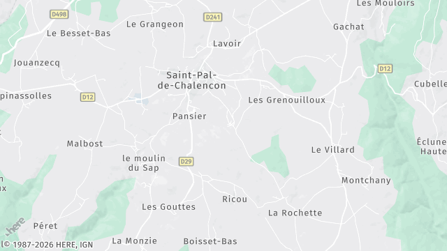 Carte de la zone d'intervention à Saint-Pal-de-Chalencon