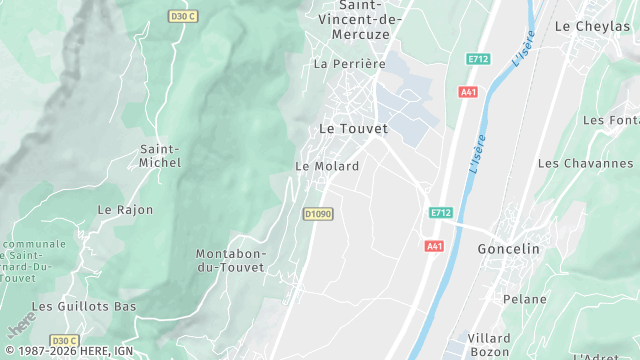 Carte de la zone d'intervention à Le Touvet