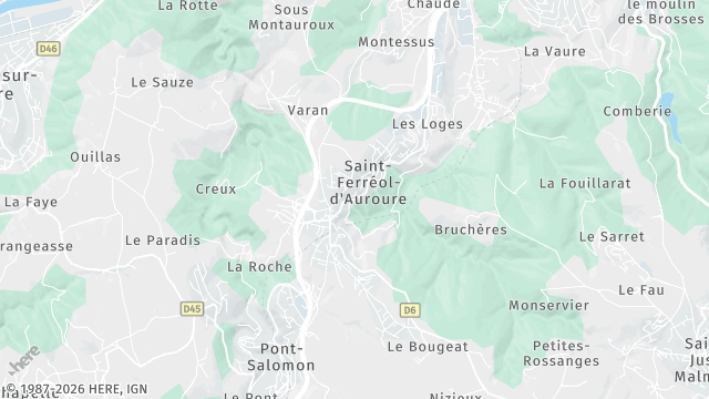 Carte de la zone d'intervention à Saint-Ferréol-d'Auroure