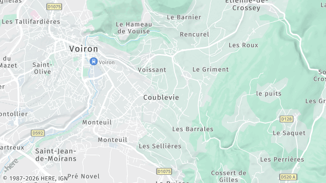 Carte de la zone d'intervention à Coublevie