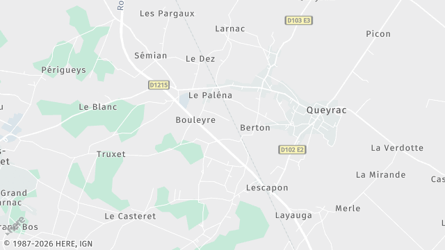 Carte de la zone d'intervention à Queyrac