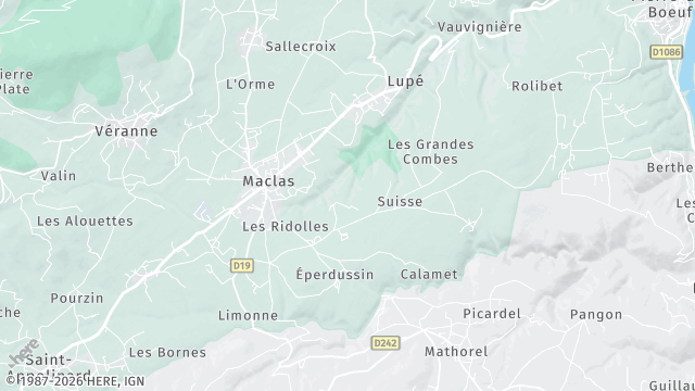 Carte de la zone d'intervention à Maclas
