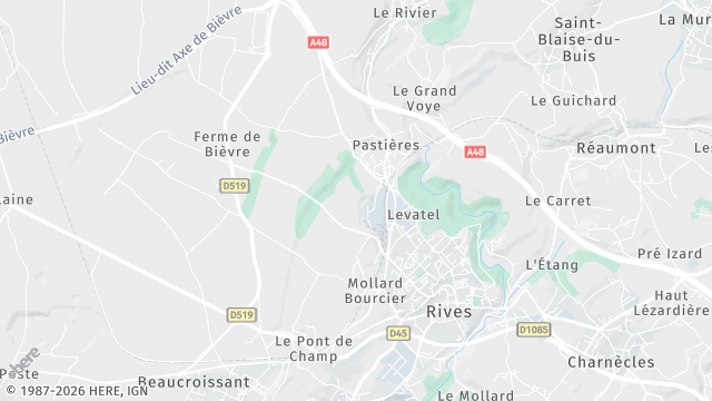 Carte de la zone d'intervention à Rives