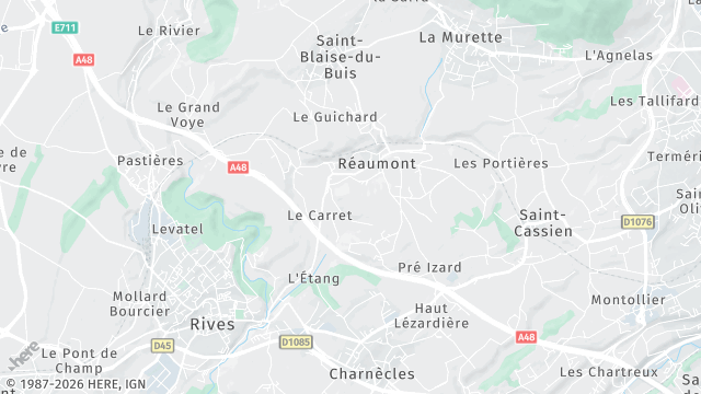 Carte de la zone d'intervention à Réaumont