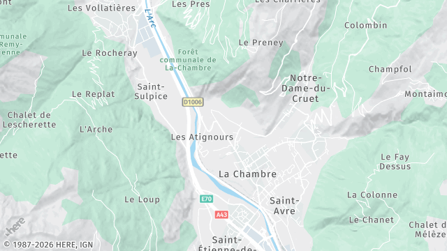 Carte de la zone d'intervention à La Chambre