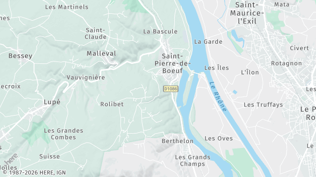 Carte de la zone d'intervention à Saint-Pierre-de-Bœuf
