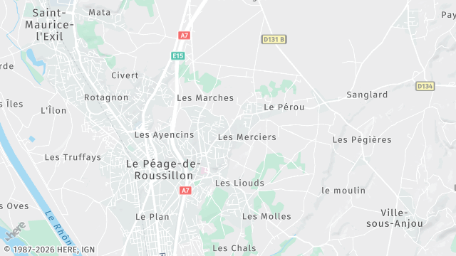 Carte de la zone d'intervention à Roussillon