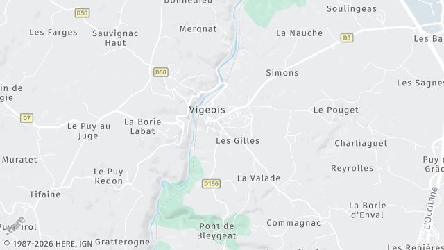 Carte de la zone d'intervention à Vigeois