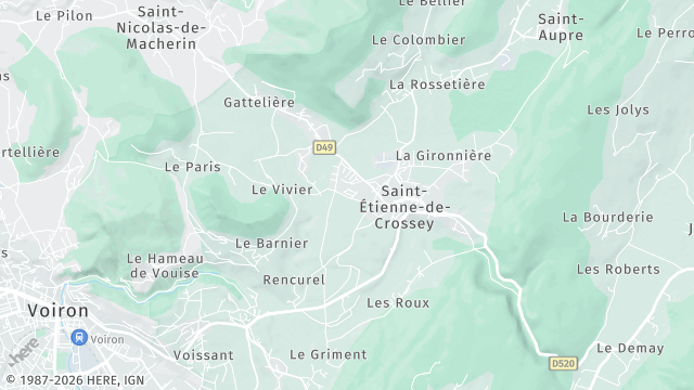 Carte de la zone d'intervention à Saint-Étienne-de-Crossey
