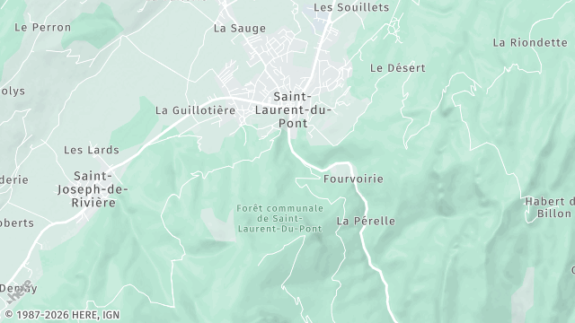 Carte de la zone d'intervention à Saint-Laurent-du-Pont