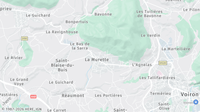 Carte de la zone d'intervention à La Murette