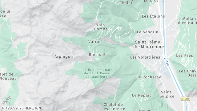 Carte de la zone d'intervention à Saint-Rémy-de-Maurienne