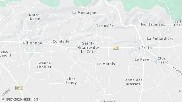 Carte de la zone d'intervention à Saint-Hilaire-de-la-Côte