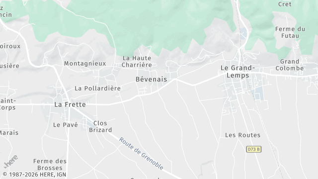 Carte de la zone d'intervention à Bévenais