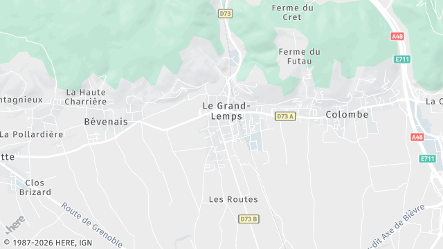 Carte de la zone d'intervention à Le Grand-Lemps