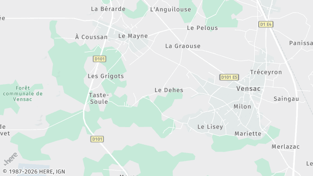 Carte de la zone d'intervention à Vensac