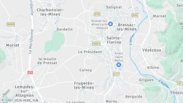 Carte de la zone d'intervention à Sainte-Florine