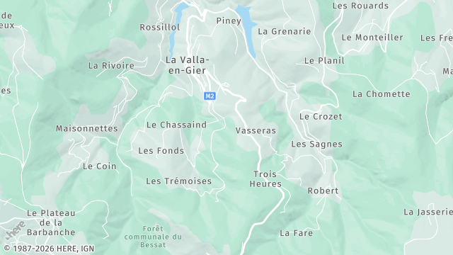 Carte de la zone d'intervention à La Valla-en-Gier