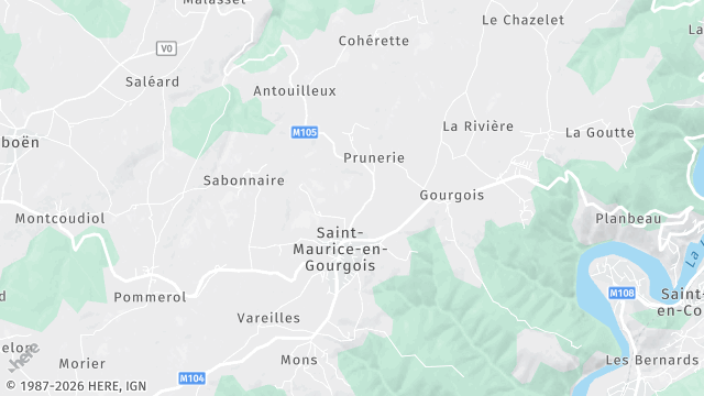 Carte de la zone d'intervention à Saint-Maurice-en-Gourgois