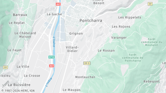 Carte de la zone d'intervention à Pontcharra