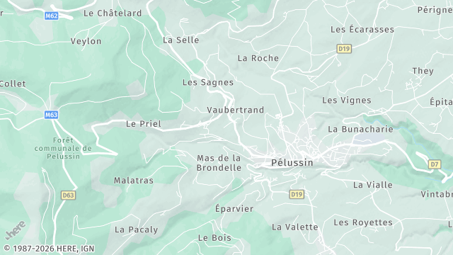 Carte de la zone d'intervention à Pélussin