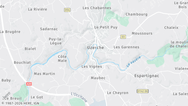 Carte de la zone d'intervention à Uzerche