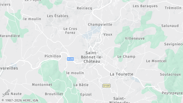 Carte de la zone d'intervention à Saint-Bonnet-le-Château
