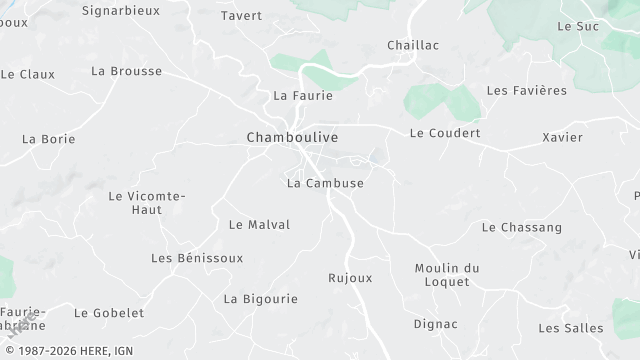 Carte de la zone d'intervention à Chamboulive