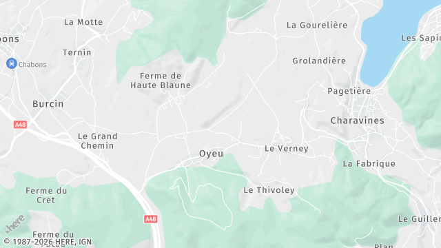 Carte de la zone d'intervention à Oyeu