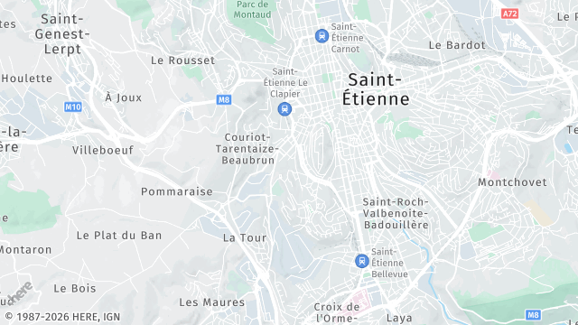 Carte de la zone d'intervention à Saint-Étienne