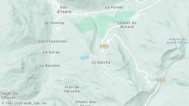 Carte de la zone d'intervention à Val-d'Isère