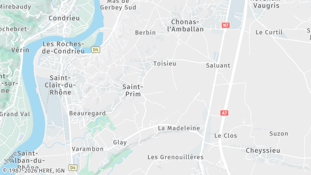 Carte de la zone d'intervention à Saint-Prim