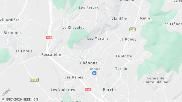 Carte de la zone d'intervention à Châbons