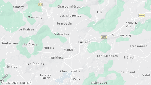 Carte de la zone d'intervention à Luriecq