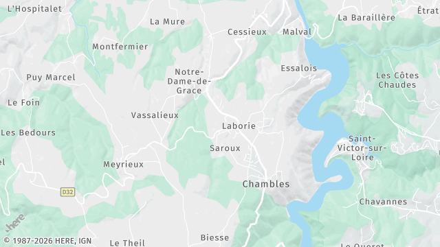 Carte de la zone d'intervention à Chambles
