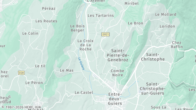 Carte de la zone d'intervention à Les Échelles