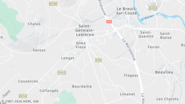 Carte de la zone d'intervention à Saint-Germain-Lembron