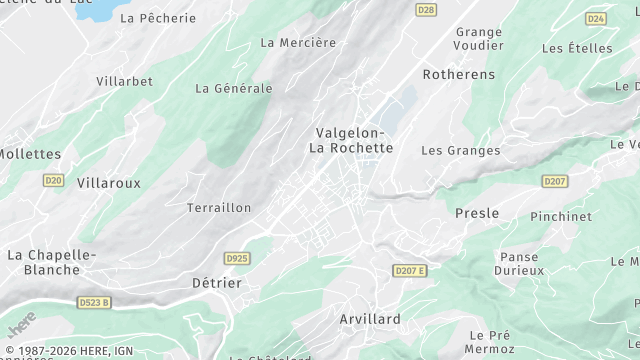 Carte de la zone d'intervention à Valgelon-La Rochette