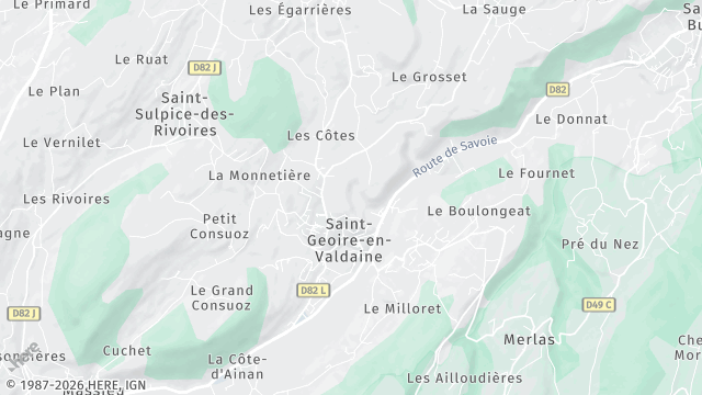 Carte de la zone d'intervention à Saint-Geoire-en-Valdaine