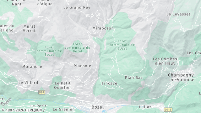 Carte de la zone d'intervention à Bozel