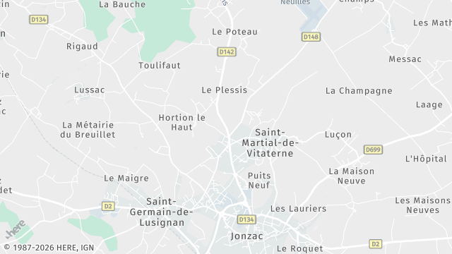 Carte de la zone d'intervention à Saint-Germain-de-Lusignan