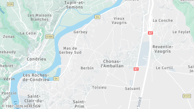 Carte de la zone d'intervention à Chonas-l'Amballan