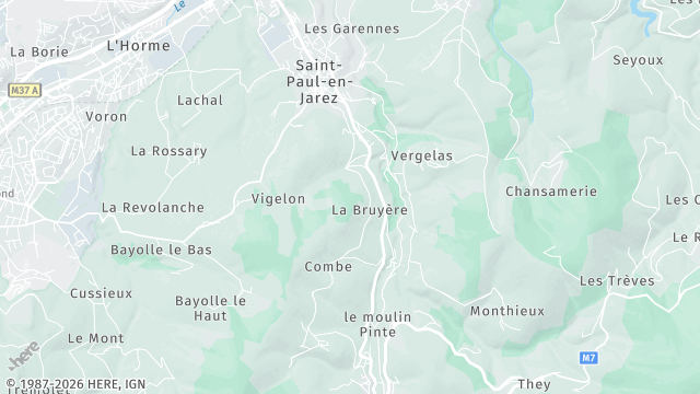 Carte de la zone d'intervention à Saint-Paul-en-Jarez