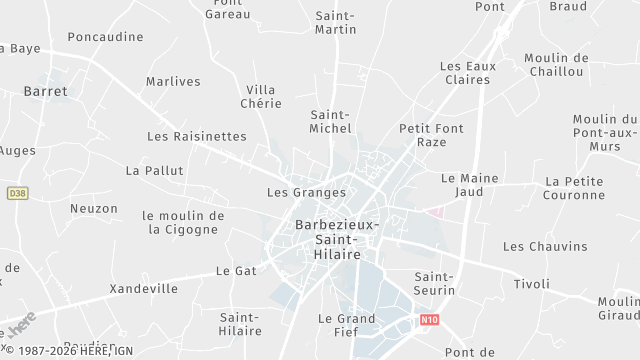 Carte de la zone d'intervention à Barbezieux-Saint-Hilaire